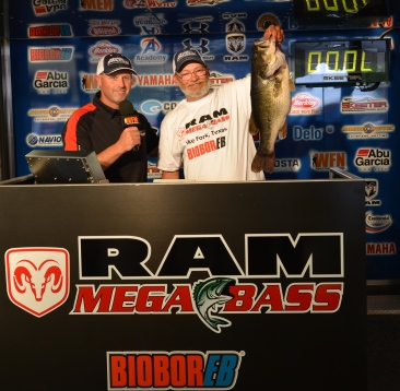 Robert Stover of Clifton, Tx tops a record field of 1802 anglers with a 10.65 at the 5th annual Ram Mega Bass on Lake Fork and takes home a new Ram Truck plus a New Skeeter-Yamaha-Minn Kota-Humminbird rig valued over $60,000
