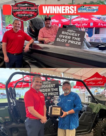 Michael Feagan tops over 1600 anglers from 25 different states competing in the 31st Annual Skeeter Owners Tournament at Lake Fork this weekend with a 10.04 winning a brand new Skeeter FXR 20 Apex powered by Yamaha! Lyle Potter took the overall under with a 2.86 and wins a Yamaha Viking Side-by-Side! 